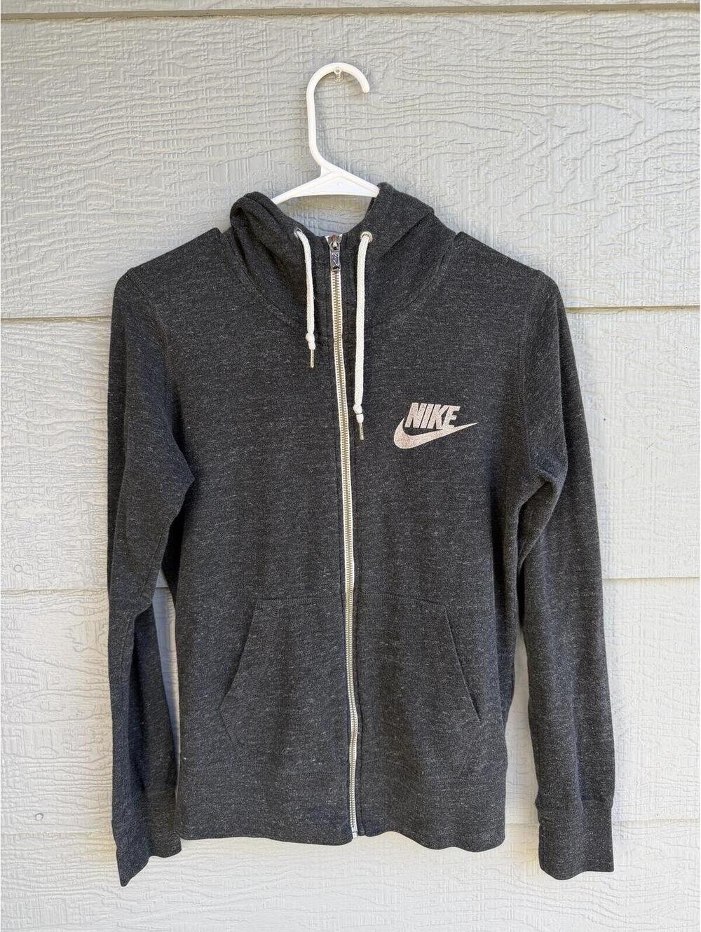 Nike Heather Gray Full-Zip Hoodie Size M